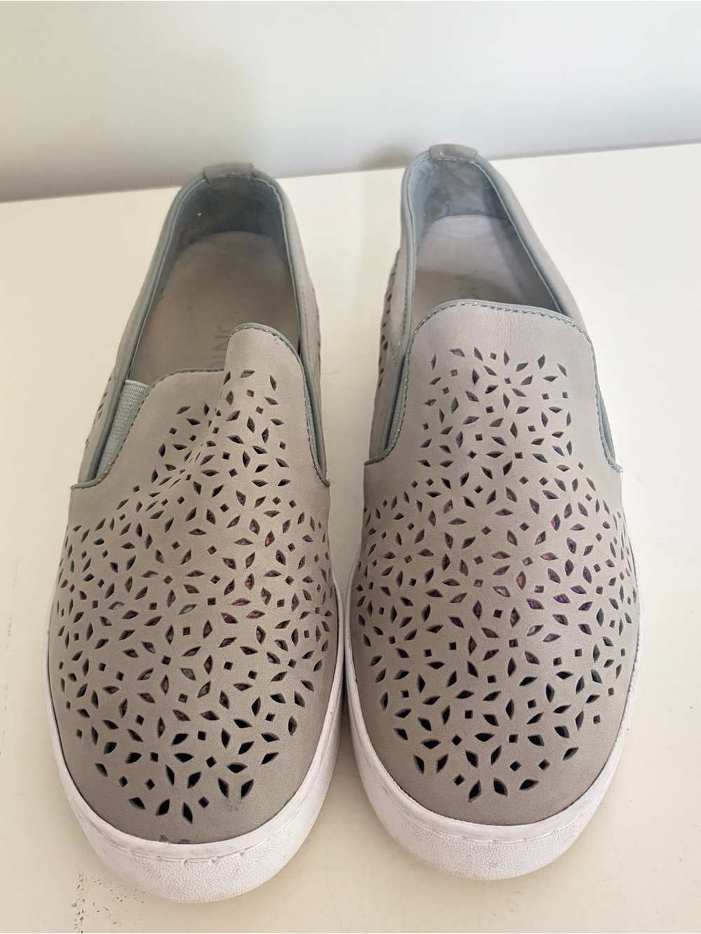 Vionic Perforated Casual Sneakers in Light Gray